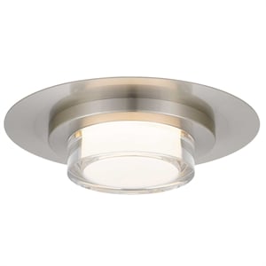 Bowery Hill Modern Round 12-inch Brushed Stainless Steel LED Outdoor Flush Mount