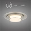 Bowery Hill Modern Round 16-inch Brushed Stainless Steel LED Outdoor Flush Mount