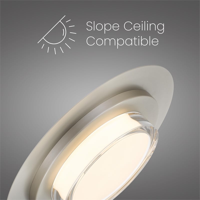 Bowery Hill Modern Round 16-inch Brushed Stainless Steel LED Outdoor Flush Mount