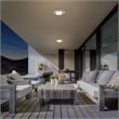 Bowery Hill Modern Round 16-inch Brushed Stainless Steel LED Outdoor Flush Mount