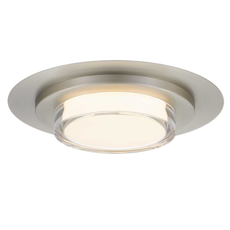 Bowery Hill Modern Round 16-inch Brushed Stainless Steel LED Outdoor Flush Mount