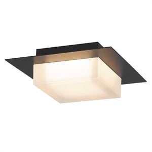 Bowery Hill Modern 8-inch Stainless Steel LED Outdoor Flush Mount in Black