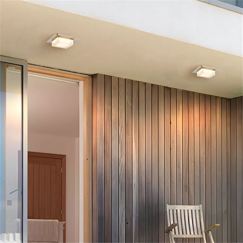 Bowery Hill Modern 8-inch Brushed Stainless Steel LED Outdoor Flush Mount