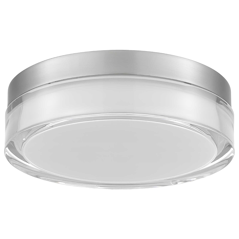Bowery Hill Modern Stainless Steel 9-inch LED Outdoor Flush Mount in Silver