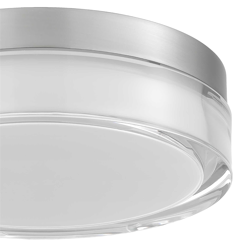 Bowery Hill Modern Stainless Steel 9-inch LED Outdoor Flush Mount in Silver