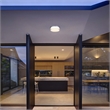 Bowery Hill Modern Stainless Steel 9-inch LED Outdoor Flush Mount in Silver