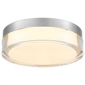 Bowery Hill Modern Stainless Steel 9-inch LED Outdoor Flush Mount in Silver