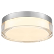 Bowery Hill Modern Stainless Steel 9-inch LED Outdoor Flush Mount in Silver