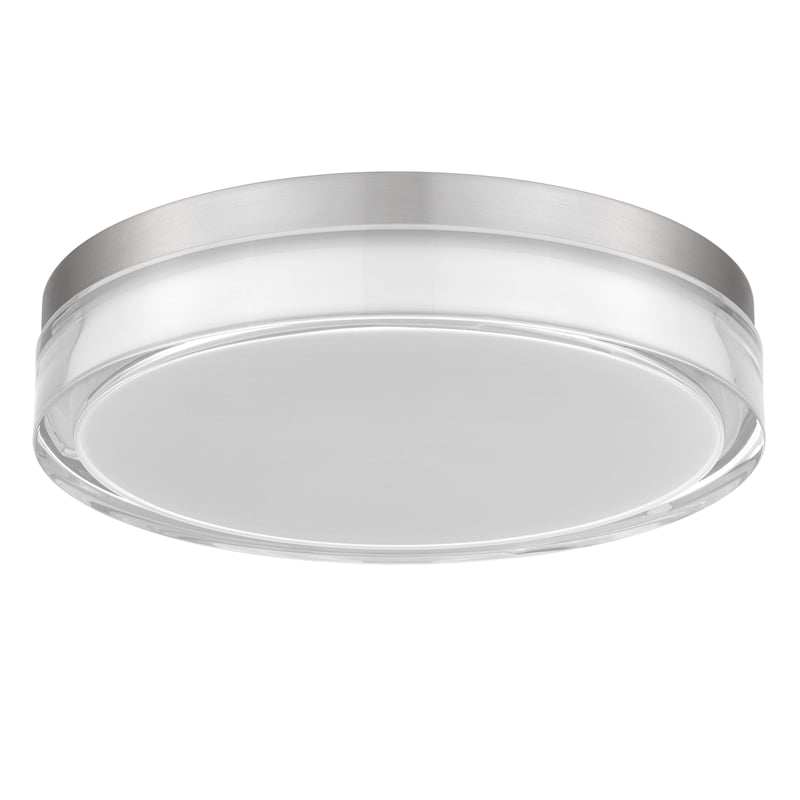 Bowery Hill Modern Stainless Steel 12-inch LED Outdoor Flush Mount in Silver