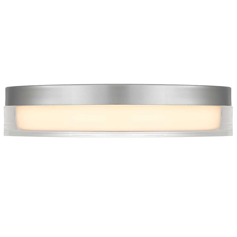 Bowery Hill Modern Stainless Steel 12-inch LED Outdoor Flush Mount in Silver