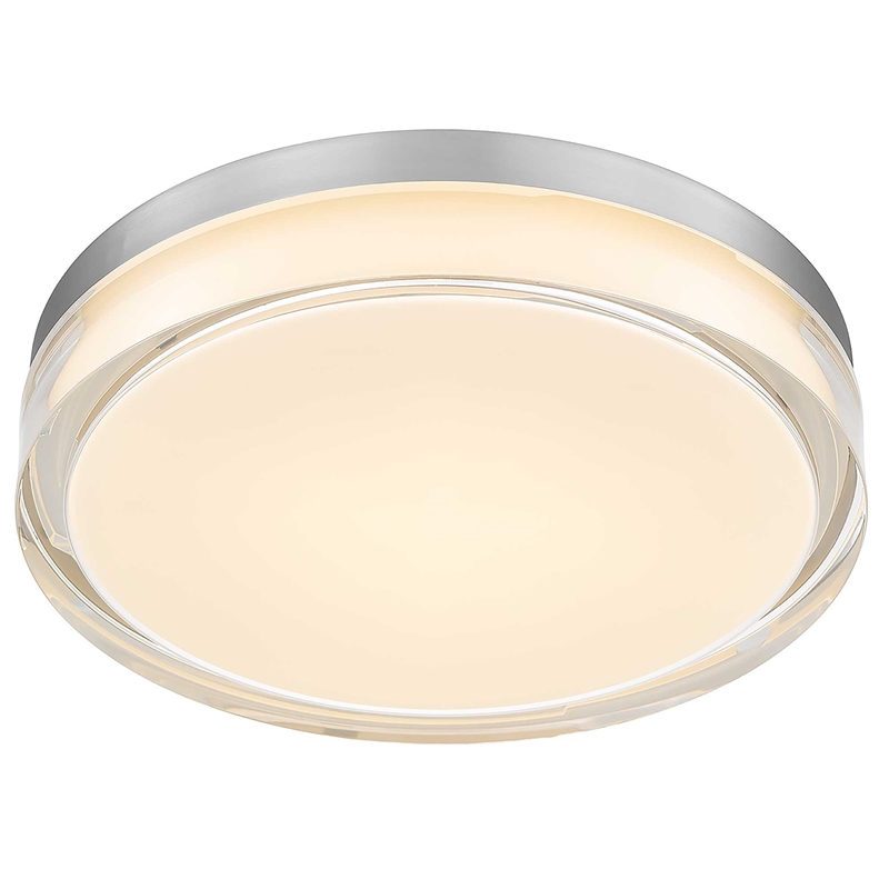 Bowery Hill Modern Stainless Steel 12-inch LED Outdoor Flush Mount in Silver