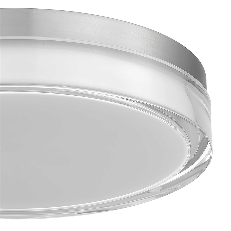 Bowery Hill Modern Stainless Steel 12-inch LED Outdoor Flush Mount in Silver