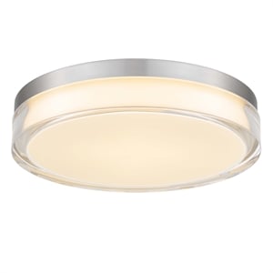 Bowery Hill Modern Stainless Steel 12-inch LED Outdoor Flush Mount in Silver