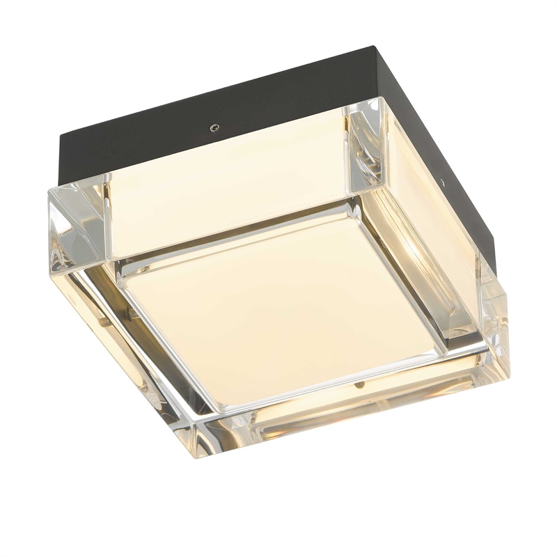 Bowery Hill Modern Stainless Steel 5-inch LED Outdoor Flush Mount in Black