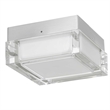 Bowery Hill Modern Stainless Steel 5-inch LED Outdoor Flush Mount in Silver
