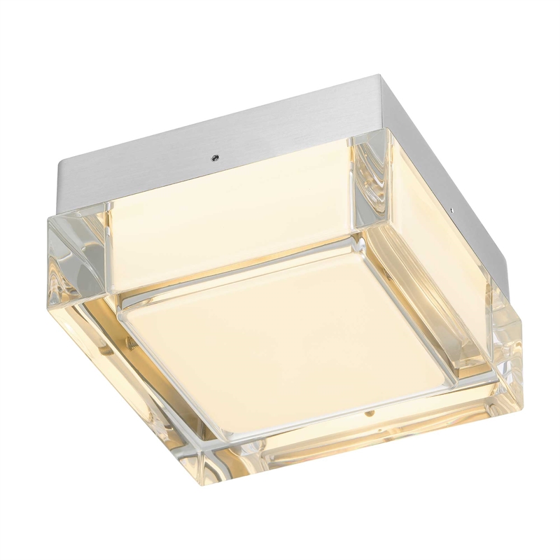 Bowery Hill Modern Stainless Steel 5-inch LED Outdoor Flush Mount in Silver