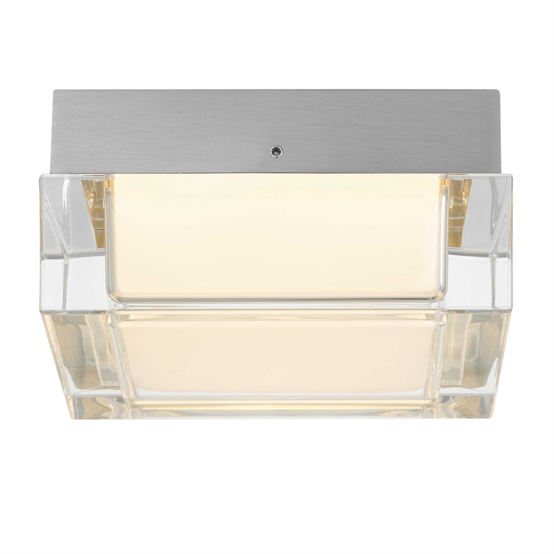 Bowery Hill Modern Stainless Steel 5-inch LED Outdoor Flush Mount in Silver