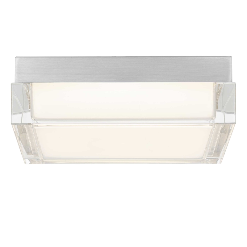 Bowery Hill Modern Stainless Steel 8-inch LED Outdoor Flush Mount in Silver