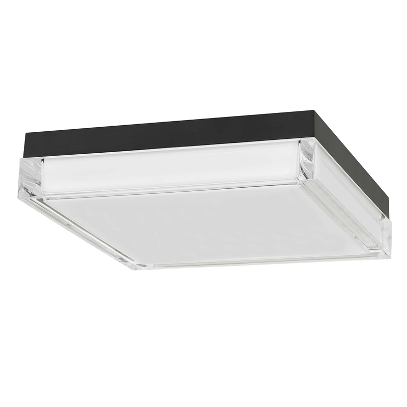 Bowery Hill Modern Stainless Steel 11-inch LED Outdoor Flush Mount in Black