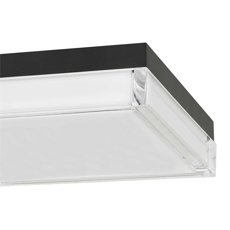 Bowery Hill Modern Stainless Steel 11-inch LED Outdoor Flush Mount in Black