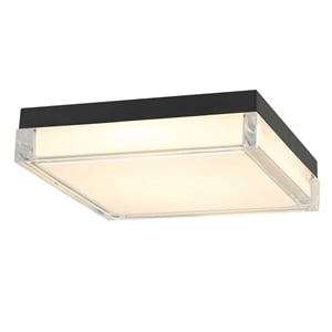 Bowery Hill Modern Stainless Steel 11-inch LED Outdoor Flush Mount in Black