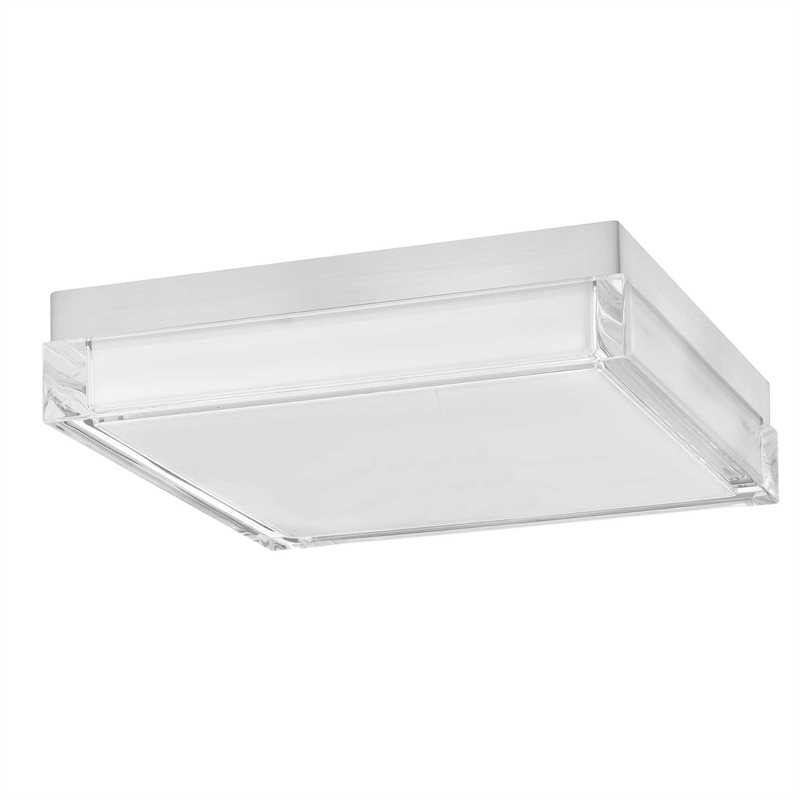 Bowery Hill Modern Stainless Steel 11-inch LED Outdoor Flush Mount in Silver