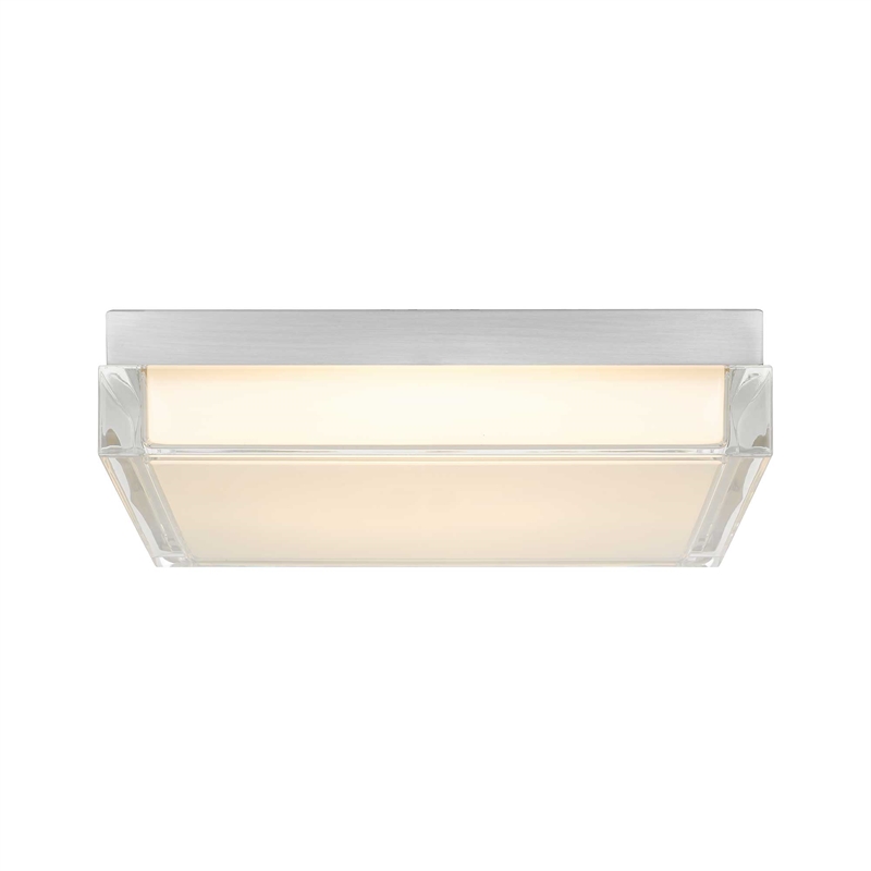 Bowery Hill Modern Stainless Steel 11-inch LED Outdoor Flush Mount in Silver