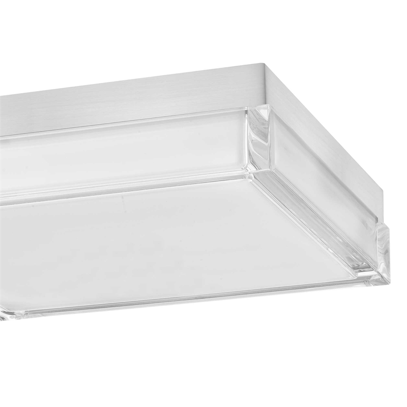 Bowery Hill Modern Stainless Steel 11-inch LED Outdoor Flush Mount in Silver