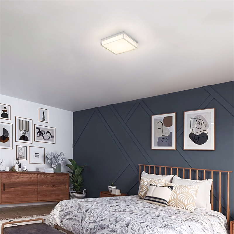 Bowery Hill Modern Stainless Steel 11-inch LED Outdoor Flush Mount in Silver