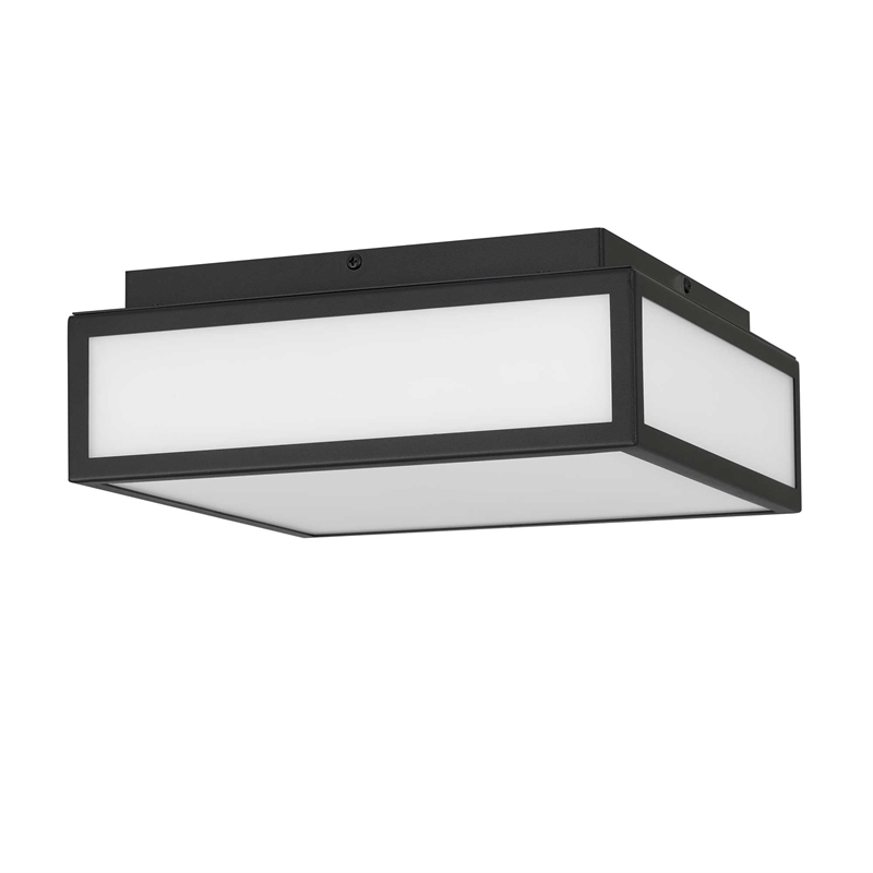 Bowery Hill Modern Stainless Steel 10-inch LED Outdoor Flush Mount in Black