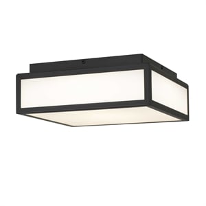 Bowery Hill Modern Stainless Steel 10-inch LED Outdoor Flush Mount in Black