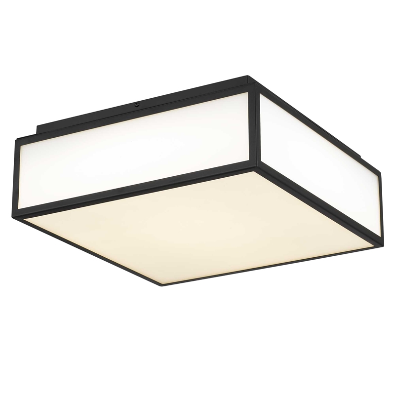 Bowery Hill Modern Stainless Steel 14-inch LED Outdoor Flush Mount in Black