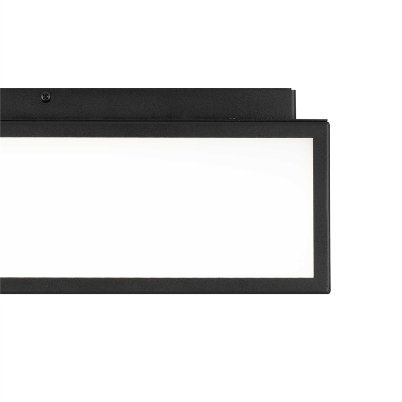 Bowery Hill Modern Stainless Steel 14-inch LED Outdoor Flush Mount in Black