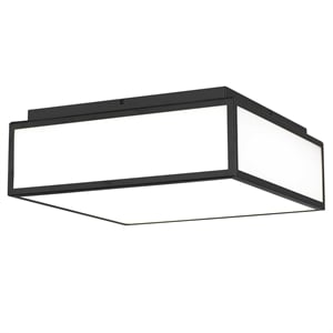 Bowery Hill Modern Stainless Steel 14-inch LED Outdoor Flush Mount in Black