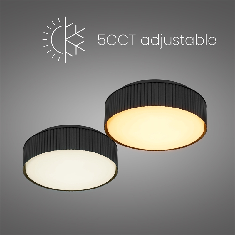 Bowery Hill Modern Aluminum Black 9-inch LED Outdoor Flush Mount