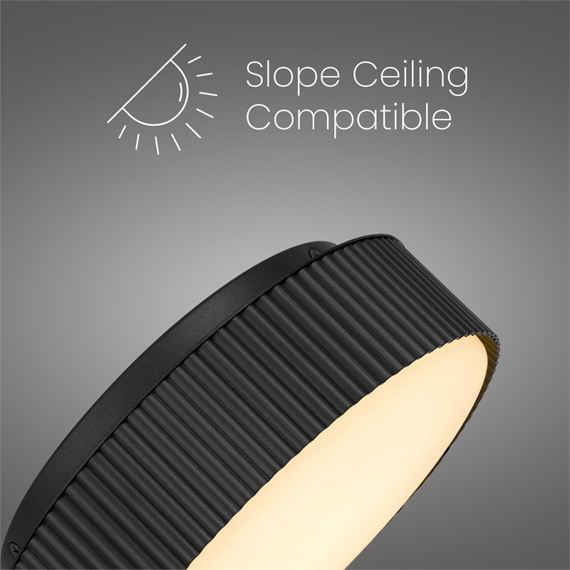 Bowery Hill Modern Aluminum Black 9-inch LED Outdoor Flush Mount