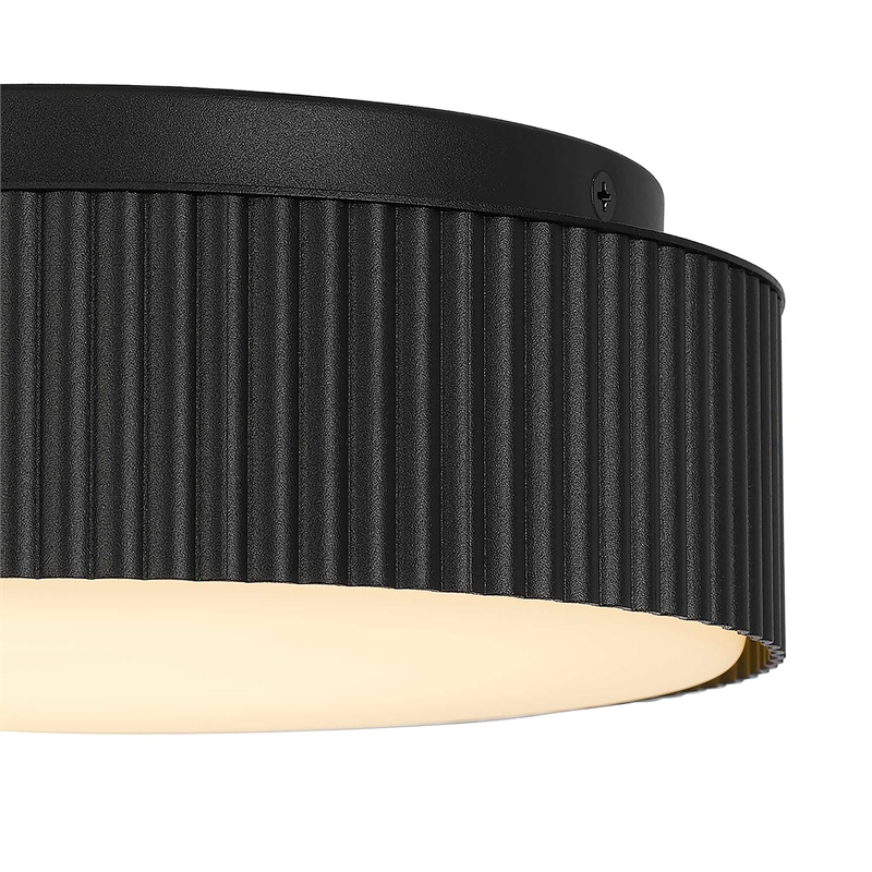 Bowery Hill Modern Aluminum Black 9-inch LED Outdoor Flush Mount
