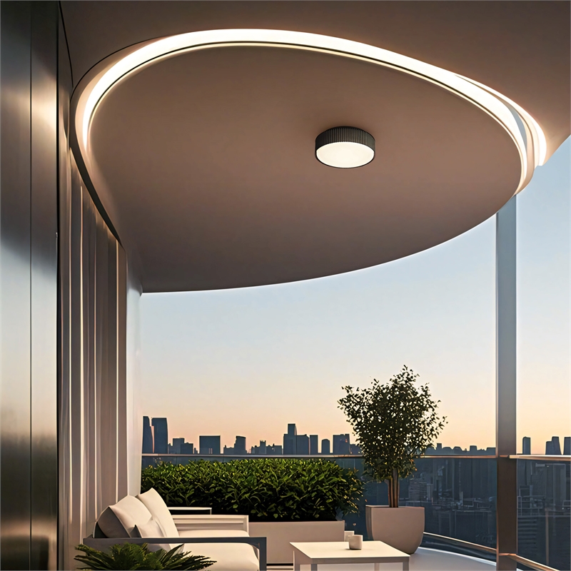 Bowery Hill Modern Aluminum Black 9-inch LED Outdoor Flush Mount