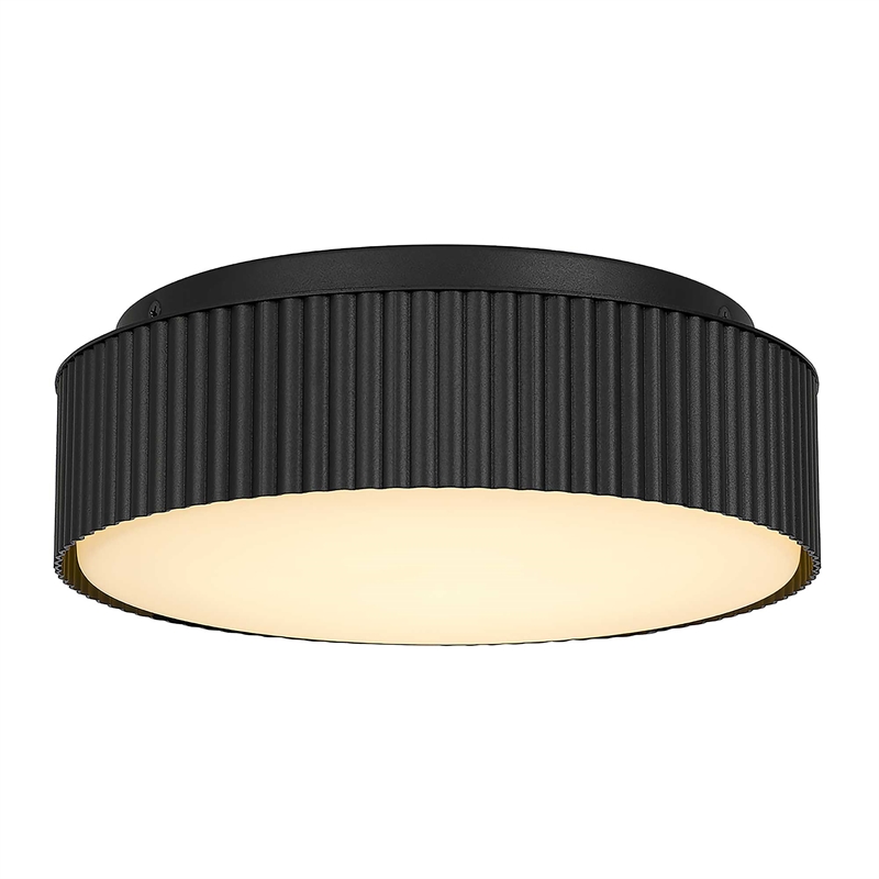 Bowery Hill Modern Aluminum Black 9-inch LED Outdoor Flush Mount
