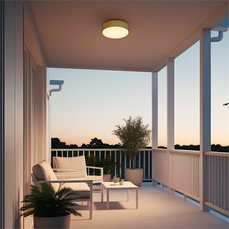 Bowery Hill Modern Aluminum Black 9-inch LED Outdoor Flush Mount