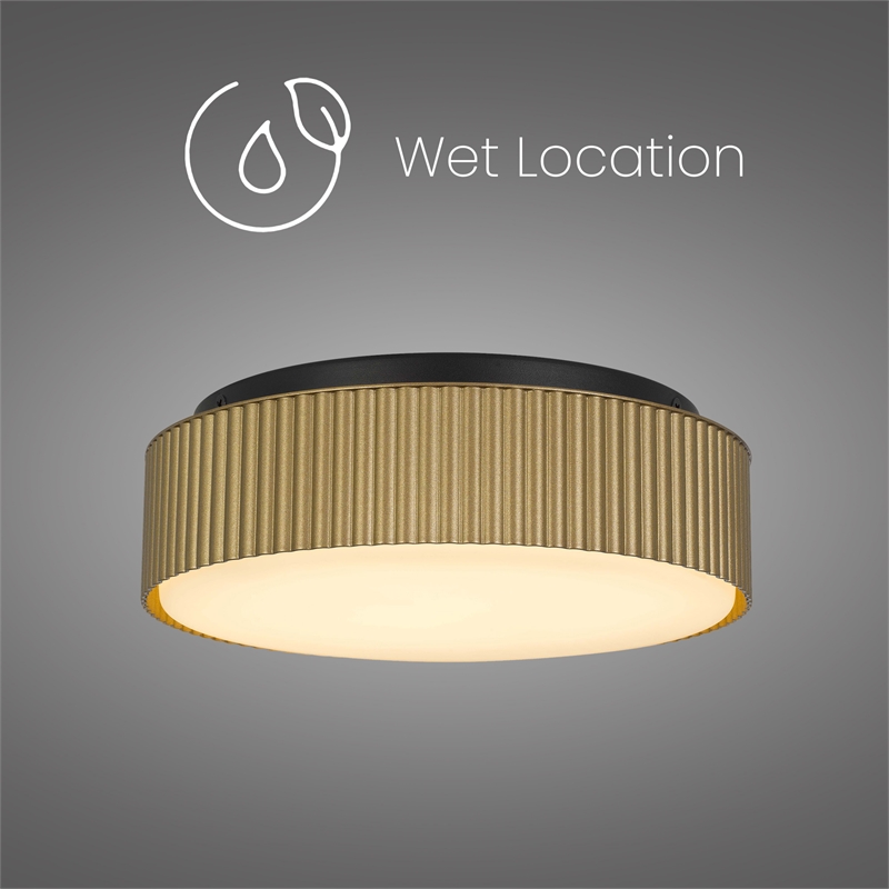 Bowery Hill Modern Aluminum Black 9-inch LED Outdoor Flush Mount