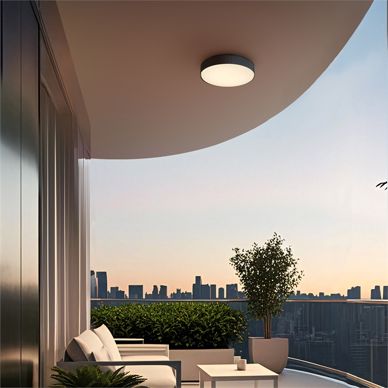 Bowery Hill Modern Aluminum Black 13-inch LED Outdoor Flush Mount