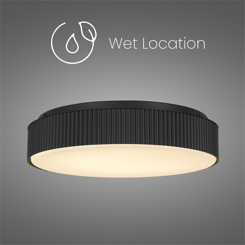 Bowery Hill Modern Aluminum Black 13-inch LED Outdoor Flush Mount