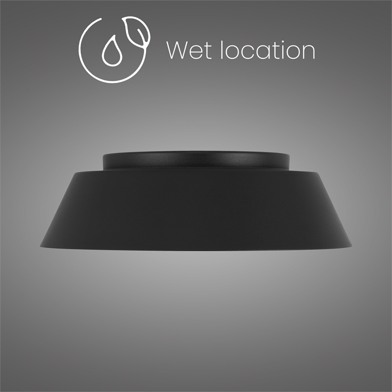 Bowery Hill Modern Aluminum Black 11-inch LED Outdoor Flush Mount