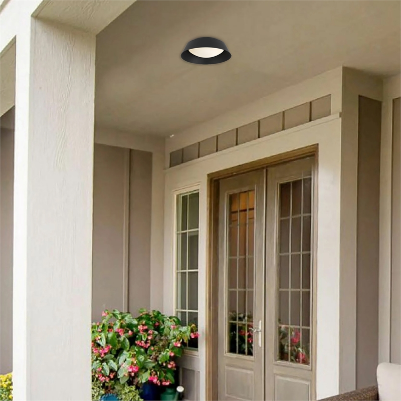 Bowery Hill Modern Aluminum Black 11-inch LED Outdoor Flush Mount