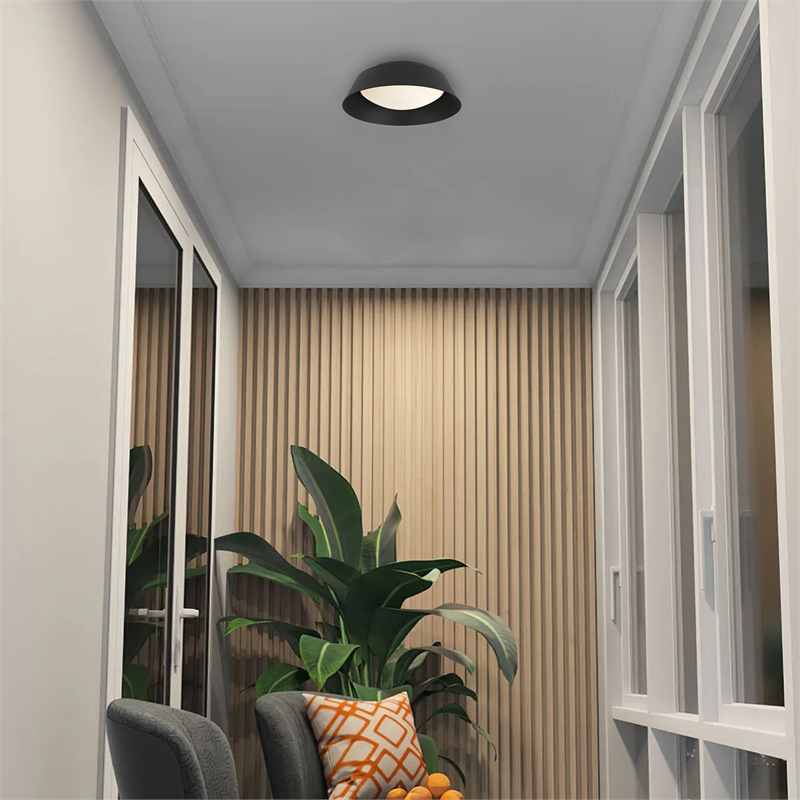 Bowery Hill Modern Aluminum Black 11-inch LED Outdoor Flush Mount