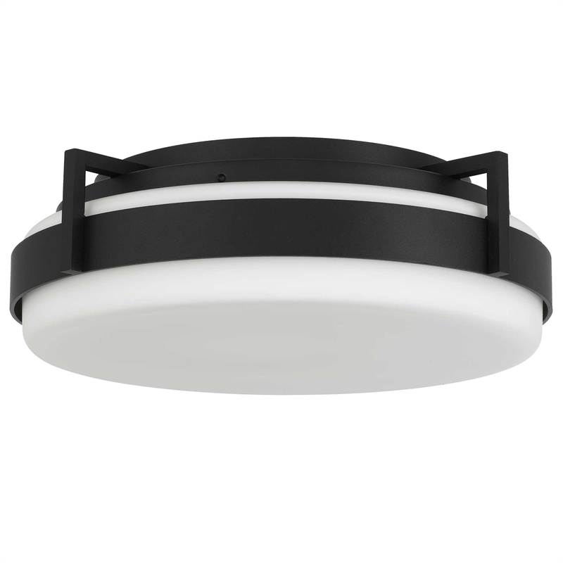 Bowery Hill Modern Aluminum 15-inch LED Outdoor Flush Mount in Black
