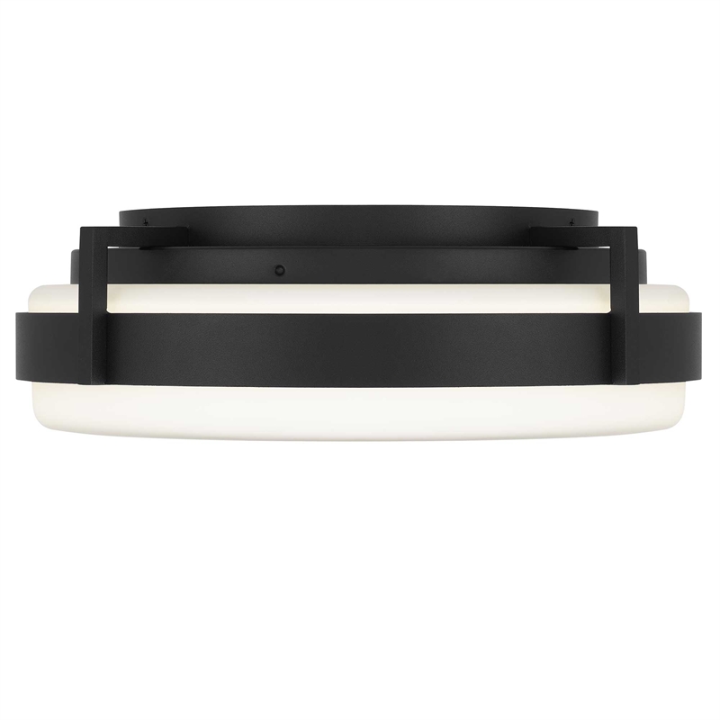 Bowery Hill Modern Aluminum 15-inch LED Outdoor Flush Mount in Black