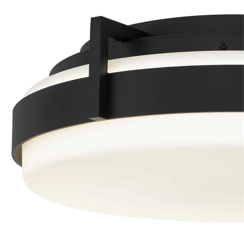 Bowery Hill Modern Aluminum 15-inch LED Outdoor Flush Mount in Black