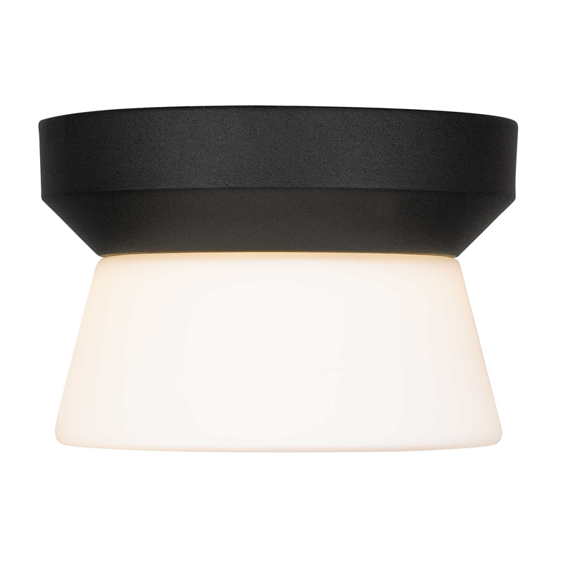 Bowery Hill Modern Aluminum 7-inch LED Outdoor Flush Mount in Black